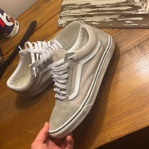 Grey Vans, size 10, worn, replacement box, great condition!